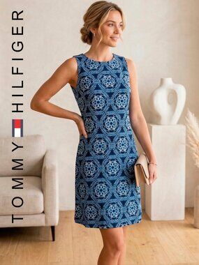 Tommy Hilfiger Blue Floral Sleeveless Dress